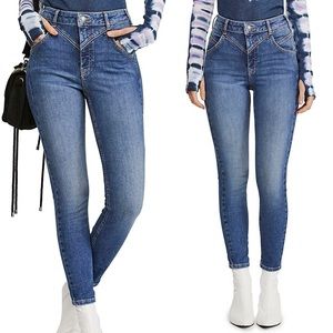 Free People Riley Seamed High Rise Skinny Jeans